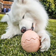 Beige Egg Rubber Food Enrichment Toy