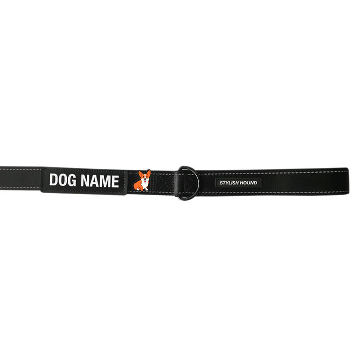 Jet Black Personalised Leash