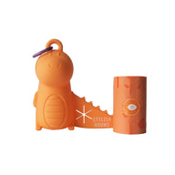 Peach  Dino Poop Bag Holder