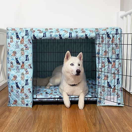 Woof Pack Quilted Crate Cover