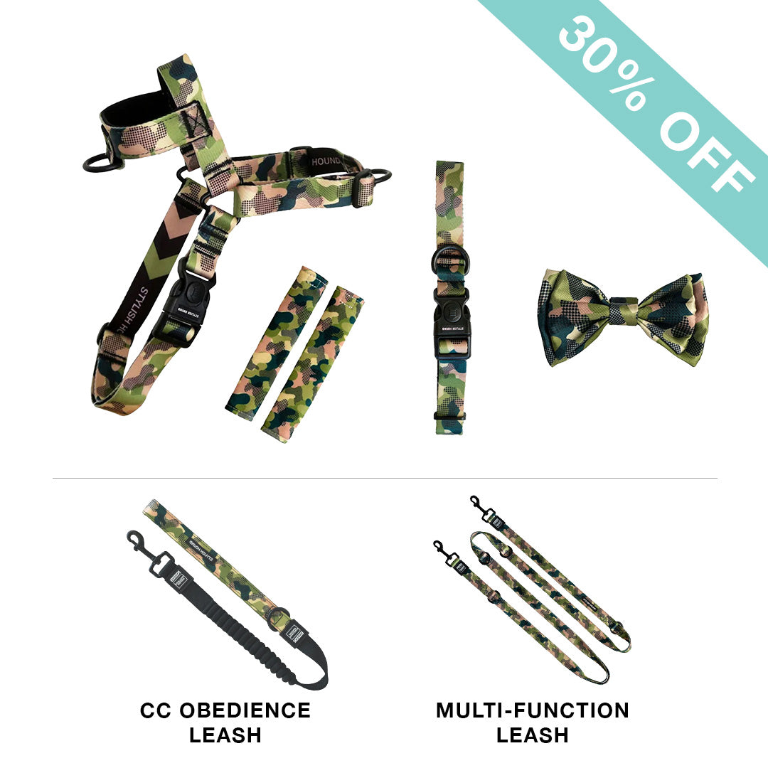 OG No-Pull Harness + Leash + Collar + Bow Tie