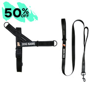 Jet Black Personalised No-Pull Harness