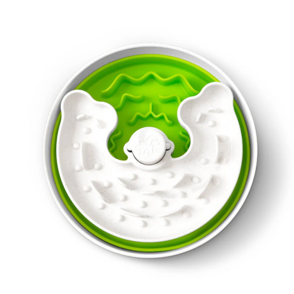 Lime Puzzle Feeder Bowl