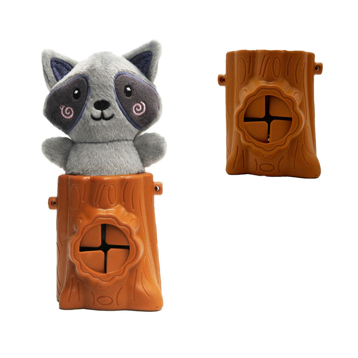 Raccoon 2in1 Soft + Rubber Toy Treat Dispenser