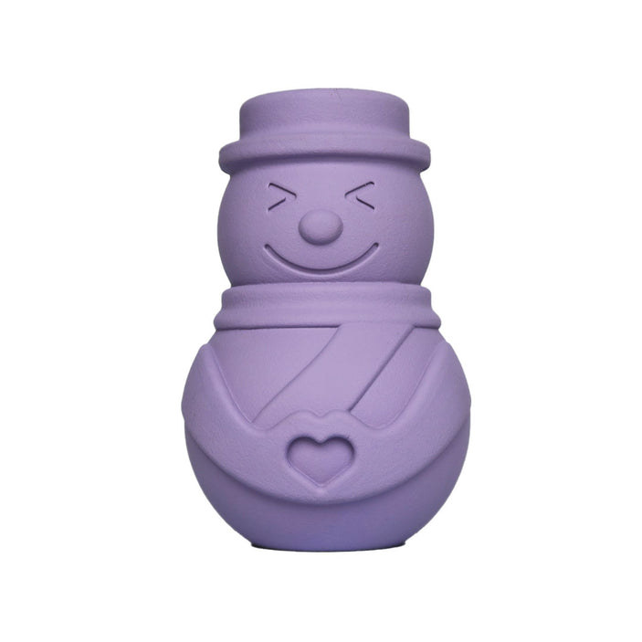 Lilac Mr Snowman Rubber Food Enrichment Toy