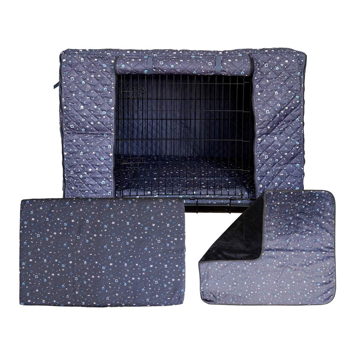 Quilted Crate Cover +  Mattress & Mattress Cover + Crate Blanket